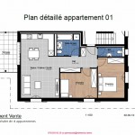 Plan détaillé appartement 01 avec logo ESI