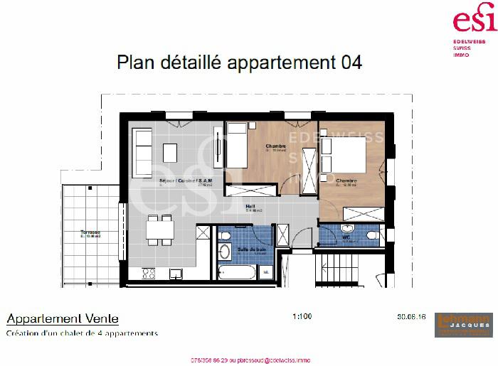 Plan détaillé appartement 04 avec logo ESI